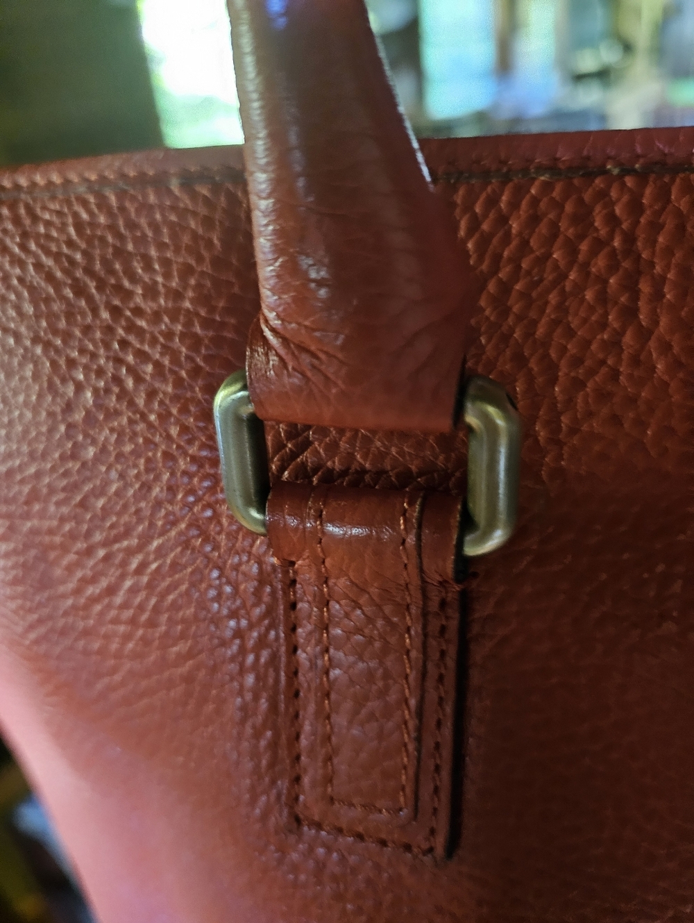 Burberry London Orange Leather Tote Bag - Picture 5 of 13